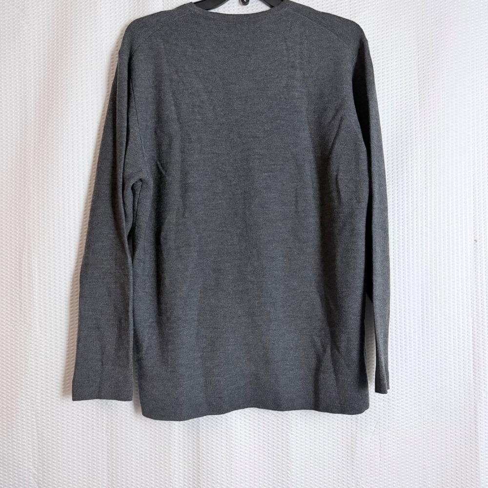Greg Norman‎ Merino Wool Men V Neck Long Sleeve Sweater Gray Large Cozy Warm - Picture 4 of 10
